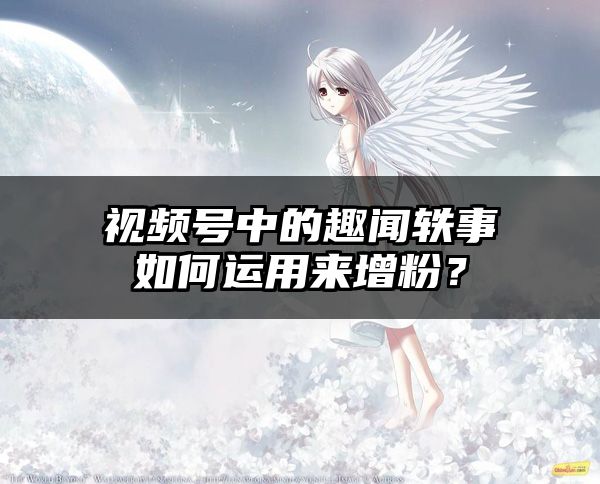 视频号中的趣闻轶事如何运用来增粉？
